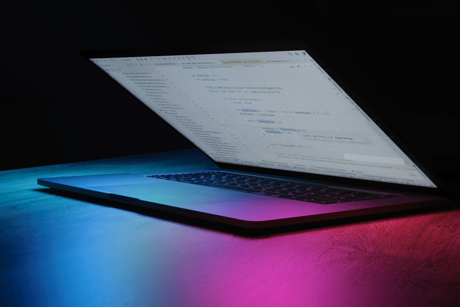 Laptop showing code used for security research